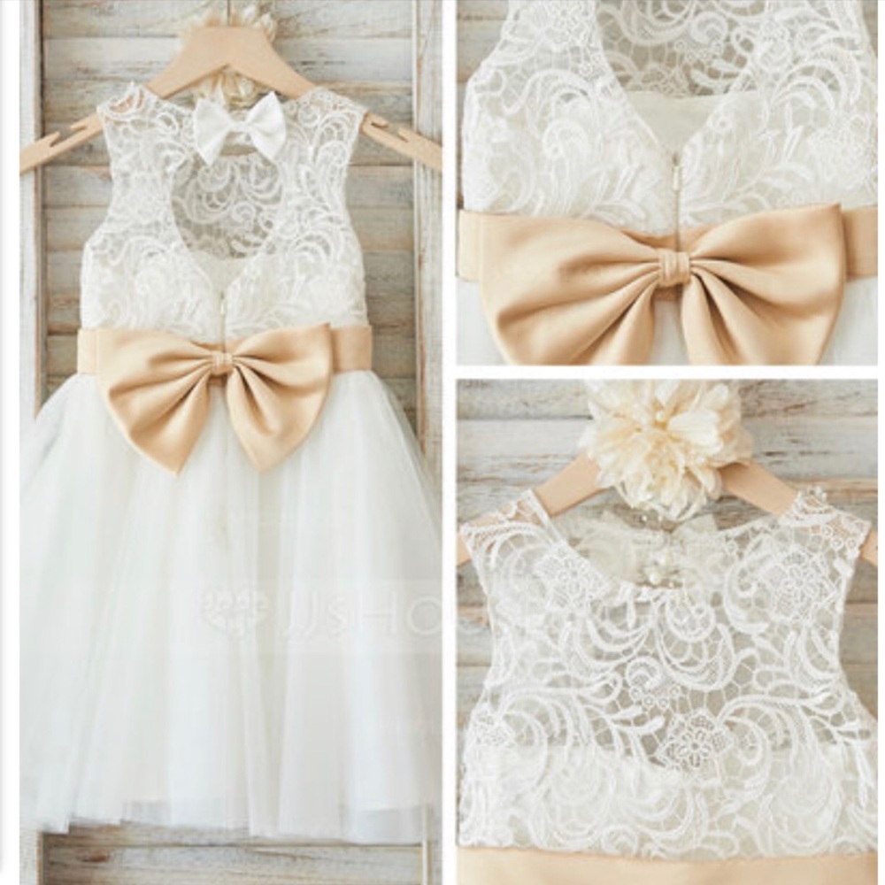 White flower girl dress Size 4T